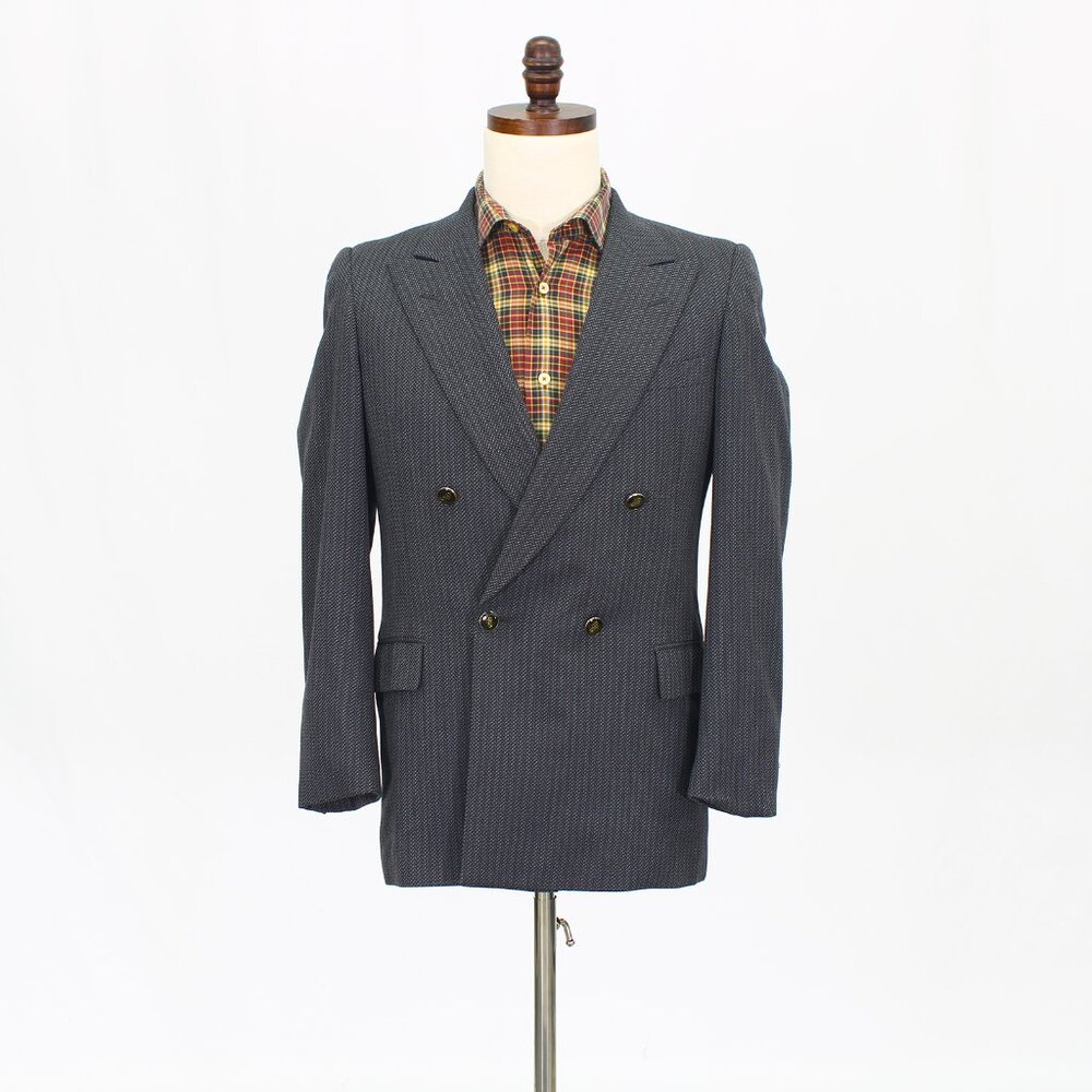 Belvest 36S Gray Blazer Sport Coat Jacket Double-Breasted Herringbone Y605
